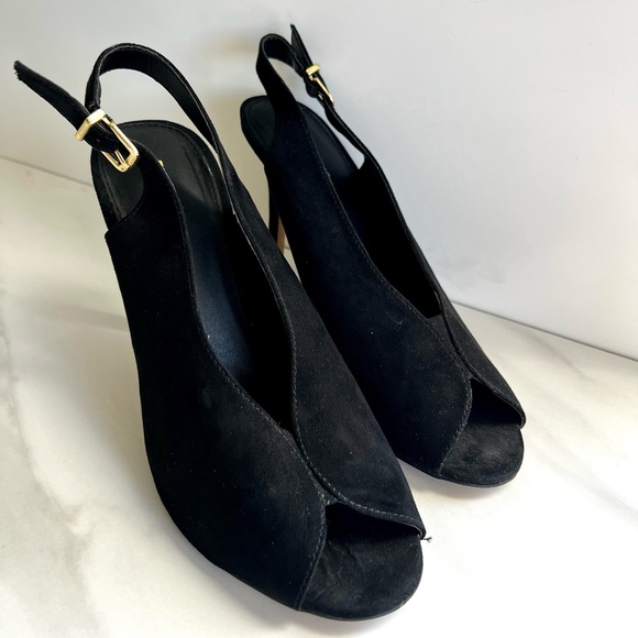 Black Peep-Toe Heels - Size 9 - Picture 2 of 3